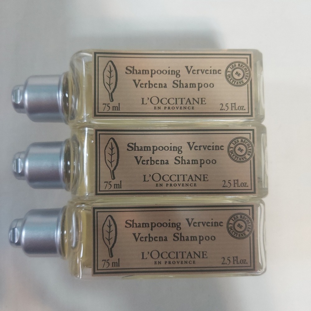 L Occitane‎ Verbena Shampoo Travel Size Set 3 x 75ml NEW